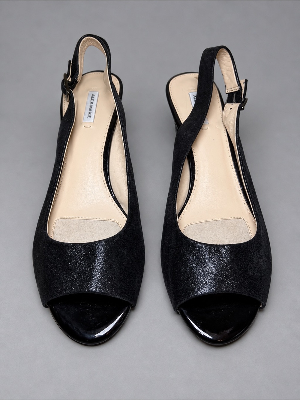 Alex Marie Black Slingback Open-Toe Flats